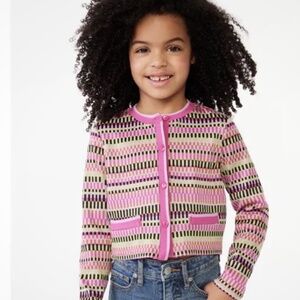 Scoop NYC Girls Multi Colored Cropped Button Cardigan Size Medium (7-8) NEW